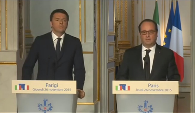 Incontro Hollande-Renzi: accordo anti Isis