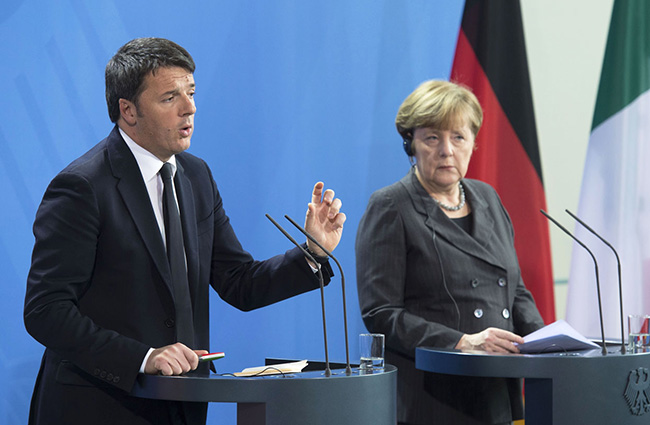 Incontro tra Matteo Renzi e Angela Merkel