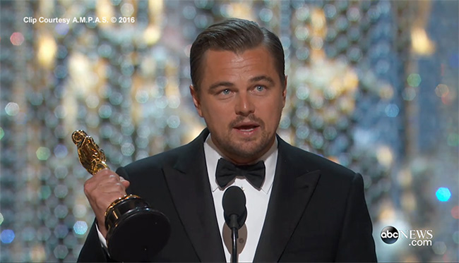 Leonardo DiCaprio, vincitore Oscar