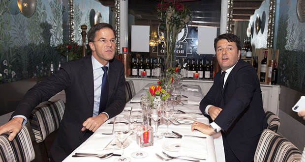 Cena con Matteo Renzi e Mark Rutte