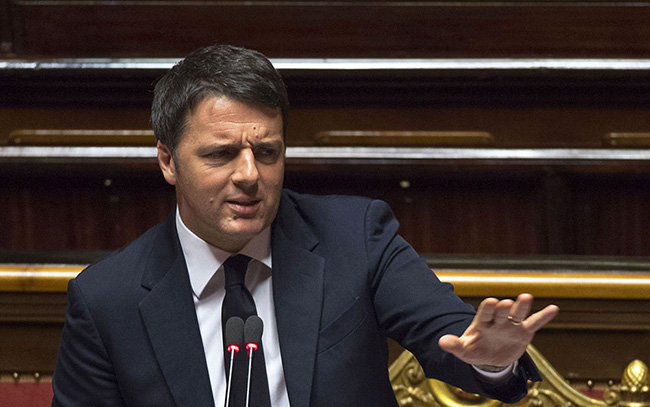 Matteo Renzi interviene in Parlamento
