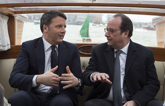 Renzi e Hollande al Vertice Italia-Francia