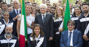 Cerimonia di consegna della bandiera agli atleti italiani per Rio 2016