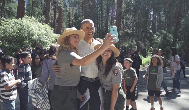 Barack Obama Parco visita il Nazionale di Yosemite