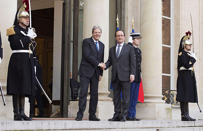 Paolo Gentiloni a Parigi incontra Hollande