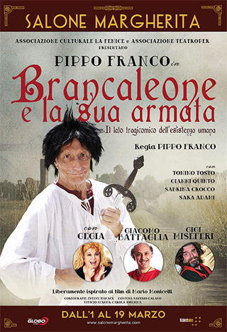 Pippo Franco nello spettacolo Brancaleone e la sua armata