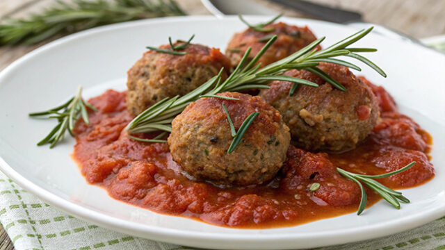 Ricetta polpette di lenticchie al sugo di pomodoro e rosmarino