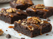 Un dolce alternativo: brownies al cioccolato con noci e caramello salato
