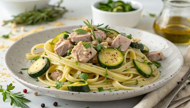 Ricetta e preparazione pasta fredda tonno e zucchine