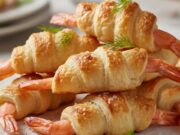 Gamberi in pasta sfoglia al forno: l’antipasto di pesce facile e chic per la Vigilia Gamberi croccanti in pasta sfoglia dorata, antipasto di pesce chic pronto per la vigilia.