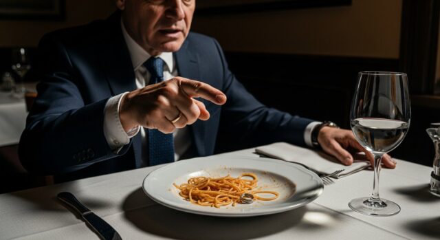 Anello d’oro negli spaghetti in un ristorante di Genova