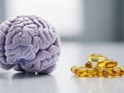 Prevenire l’invecchiamento cognitivo: il ruolo essenziale degli omega 3 dopo i 50 anni Capsule di omega 3 posizionate accanto a un cervello stilizzato che simboleggia la prevenzione dell'invecchiamento cognitivo.