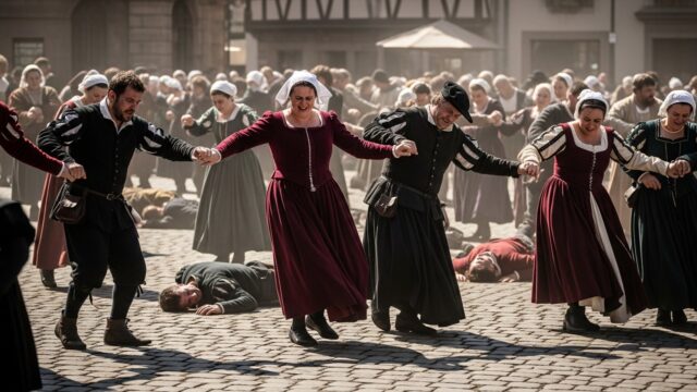 Strasburgo 1518. Ballerini esausti e maniaci in una piazza medievale. Terrore e sole cocente.