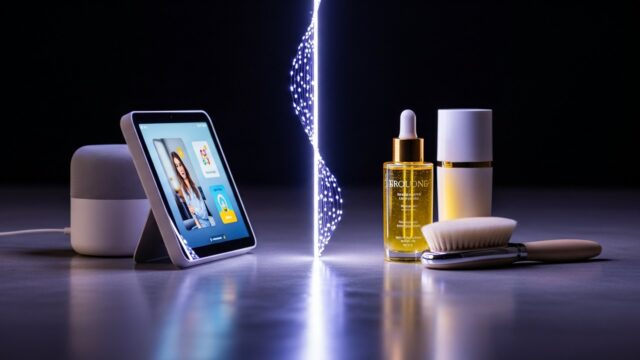 Regali tech e beauty che fanno tendenza, in uno scatto editoriale 16:9.