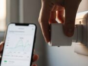 Prese smart in casa: come identificare gli sprechi invisibili e risparmiare Mano che collega una presa smart a muro monitorando i consumi su uno smartphone.