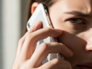 Truffe telefoniche e voci clonate: i dettagli per capire se è un’AI Persona che ascolta al telefono con aria tesa, analizzando la voce clonata.