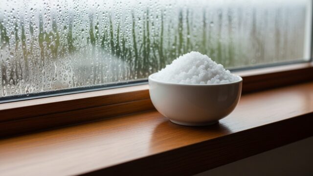 Vetri bagnati al mattino? Scopri come eliminare la condensa con il trucco della bacinella e del sale o con la lettiera in silice senza sprecare riscaldamento.