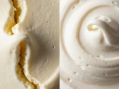 Crema del tiramisù liquida: l’errore chimico e lo shock termico che distruggono il mascarpone Confronto visivo tra crema tiramisù slegata e grumosa (lucida) e quella montata perfettamente (opaca, ferma).