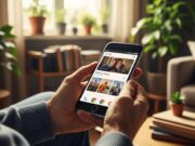 Memoria Gmail e Google Foto piena? Come liberare spazio senza pagare l’abbonamento Mani di una persona anziana che usa lo smartphone in un salotto luminoso per pulire la memoria del telefono.