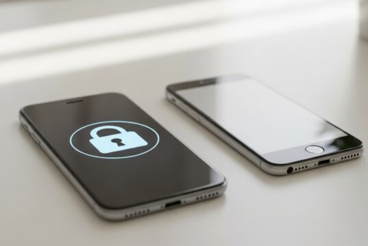 App bancarie e fine supporto: i requisiti Android e iOS per non perdere l’accesso al conto da marzo 2026 Smartphone moderno con lucchetto di sicurezza accanto a un vecchio telefono spento su una scrivania.