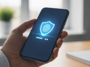 Addio allo SPID: come usare la CIE per accedere a tutti i servizi della Pubblica Amministrazione Mano che impugna uno smartphone con icona di scudo e impronta digitale per l'accesso sicuro con Carta d'Identità Elettronica