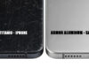 Samsung Galaxy S26 Ultra vs iPhone 16 Pro Max: il limite termico del titanio e l’usura hardware Dettaglio macro confronto usura telaio titanio iPhone 16 Pro Max e Armor Aluminum Samsung Galaxy S26 Ultra