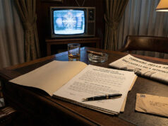 Mike Bongiorno, Berlusconi e il patto del ’79: il retroscena sul “doppio gioco” prima dell’addio alla Rai Scrivania anni '80 con contratto di esclusiva firmato e quotidiano con il titolo sull'addio di Mike Bongiorno alla Rai.