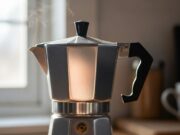Il caffè della moka sa di bruciato: l’errore quotidiano che rovina la macchinetta Fotografia amatoriale di una moka in alluminio