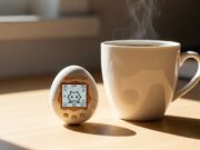 La nuova mania del Tamagotchi nel 2026: perché l’ovetto degli anni 90 è il gadget più desiderato Dettaglio di un Tamagotchi originale appoggiato su una scrivania di legno.