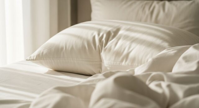 Cuscino bianco su letto disfatto: i segnali che indicano quando cambiarlo