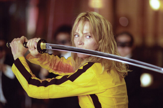 Uma Thurman nei panni della Sposa in "Kill Bill: The Whole Bloody Affair" di Quentin Tarantino