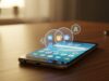 Android 17: la funzione che trasforma il tuo smartphone in un computer (e quasi nessuno la conosce) Smartphone Android con bolle di app fluttuanti sullo schermo su scrivania in legno