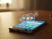 Android 17: la funzione che trasforma il tuo smartphone in un computer (e quasi nessuno la conosce) Smartphone Android con bolle di app fluttuanti sullo schermo su scrivania in legno