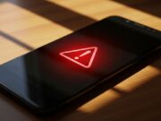 Android ti avvisa se chi chiama non è il vero contatto: come funziona e quando scatta davvero Smartphone su tavolo in legno con icona rossa di avviso accesa sullo schermo scuro durante una chiamata