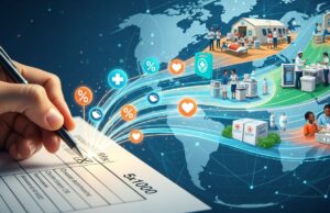 Una scelta di civiltà: il potere dei cittadini nel sostenere le grandi emergenze globali Mano che firma per il 5x1000, generando aiuti medici e umanitari nel mondo.