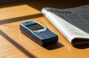 Il Nokia 3310 pesava 133 grammi: cosa ci manca davvero del telefono che non si rompeva mai Nokia 3310 blu originale del 2000 poggiato su un tavolo di legno con luce naturale, accanto a un giornale ripiegato