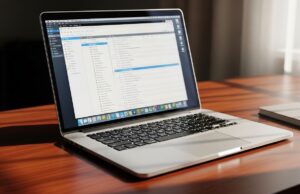 Gmail permette di cambiare indirizzo senza perdere i dati: come sapere se ce l’hai già Computer portatile argentato su scrivania in legno che mostra una casella di posta elettronica aperta.