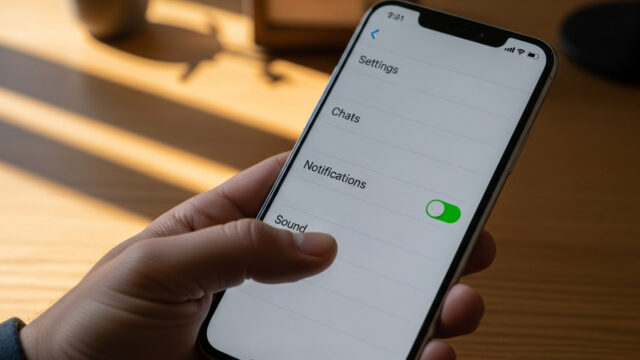 Come disattivare le animazioni dei messaggi su WhatsApp dalle impostazioni Mano che disattiva il toggle delle animazioni nelle impostazioni chat di WhatsApp