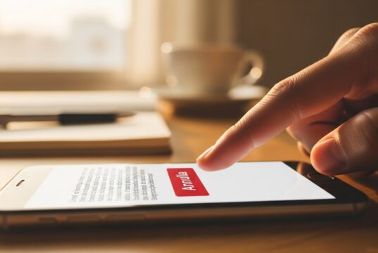 WhatsApp Plus in Italia: il passaggio che si sbaglia per bloccare il rinnovo automatico Mano che tocca il pulsante rosso "Annulla" su smartphone per disattivare il rinnovo automatico di un abbonamento come WhatsApp Plus