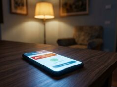 Truffa BANCOMAT Pay: la notifica di pagamento che sta svuotando i conti in queste ore Smartphone con notifica di pagamento sospetta e richiesta di autorizzazione, esempio della truffa BANCOMAT Pay, su tavolo in legno in salotto di sera