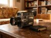 Il Super 8 in salotto: il dettaglio nella cartuccia che nessuno spiegava ai bambini degli anni ’70 Cinepresa Super 8 vintage con cartuccia pellicola su un tavolino in un salotto degli anni '70